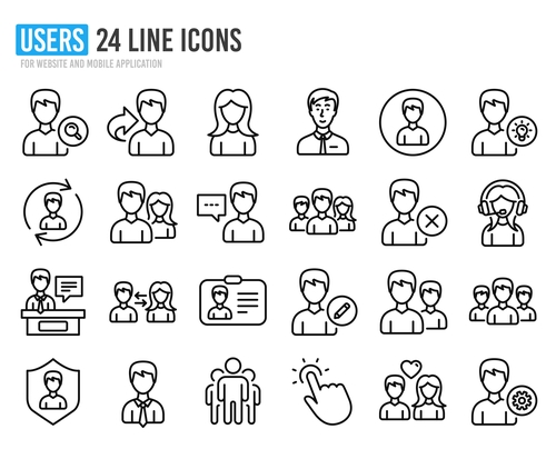 USERS icon collection vector