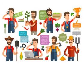 Vector icons farmer