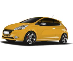 Voiture 208 orange vector