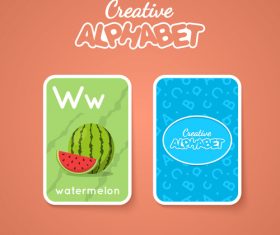 W letter word and picture vector