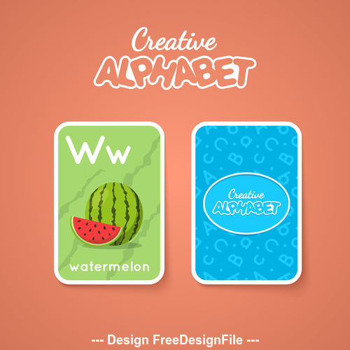 W letter word and picture vector