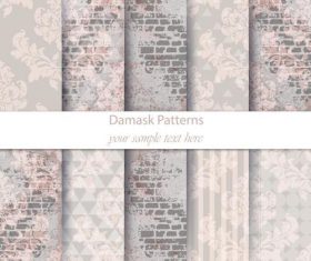 Wall background damask patterns vector