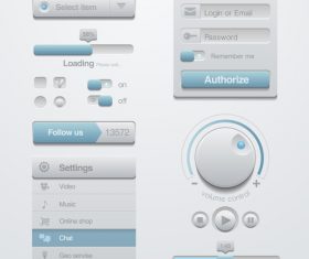 Website interface button design element vector