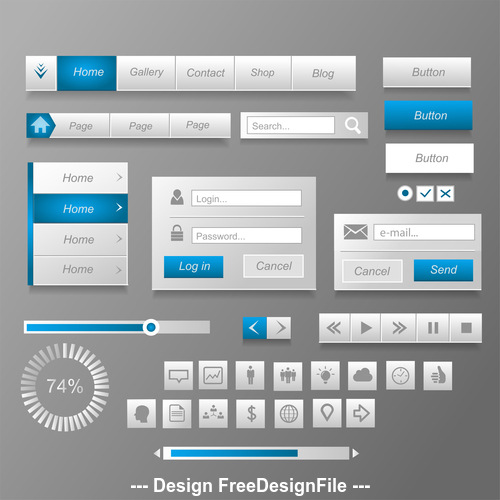 Website interface design element vector