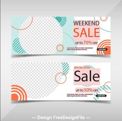 Weekend promotion banners template vector