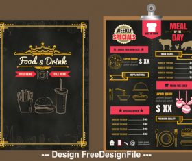 Weekly specials menu vector