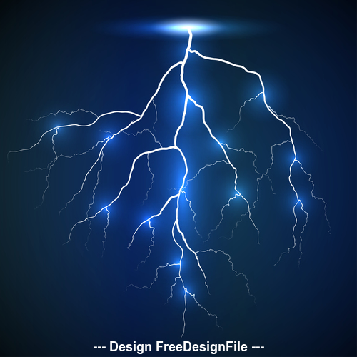 White lightning on blue background vector