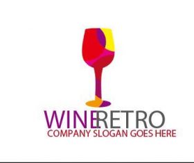 Wine retro logo vector