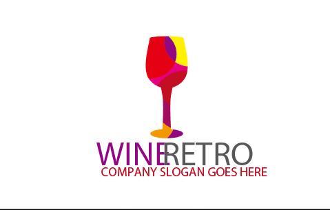 Wine retro logo vector