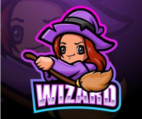 Wizard mascot design vector
