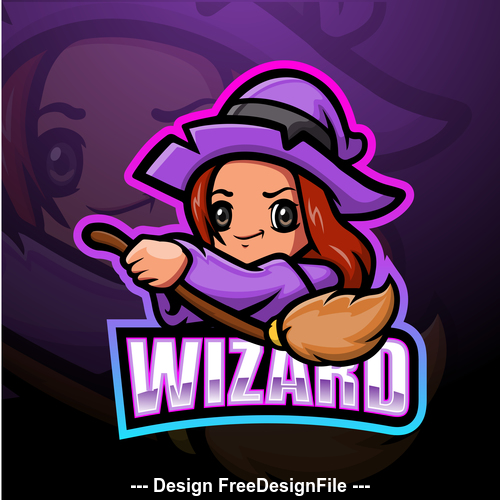 Wizard mascot design vector