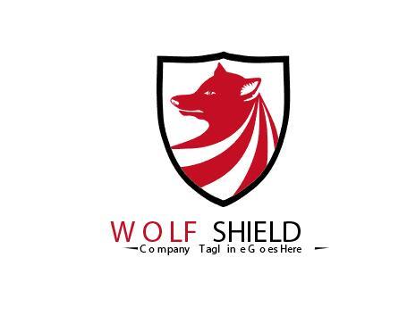 Wolf shield logo vector