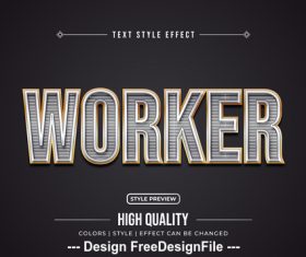Worker editable font effect text vector