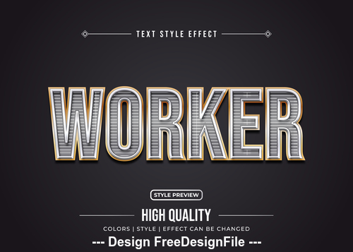 Worker editable font effect text vector