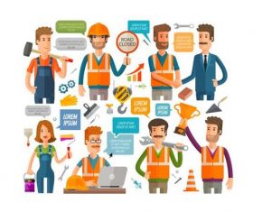Worker vector icons
