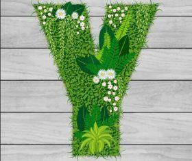 Y floral letters vector
