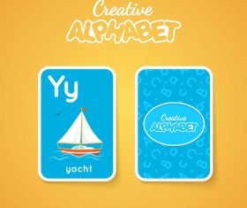 Y letter word and picture vector