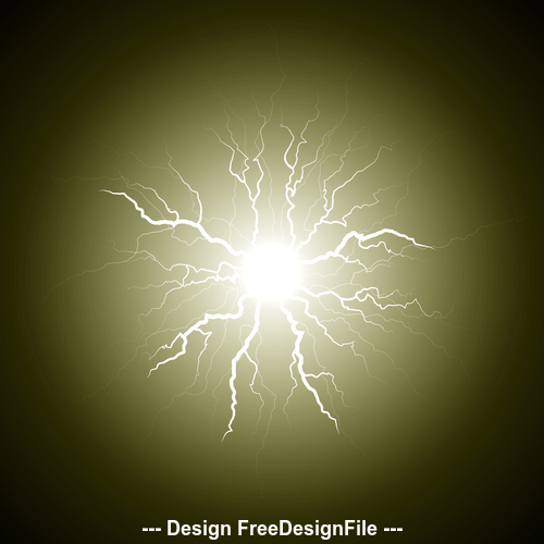 Yellow lightning from the center vector