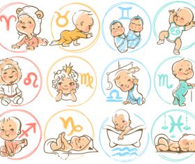 Zodiac Sign Baby vector