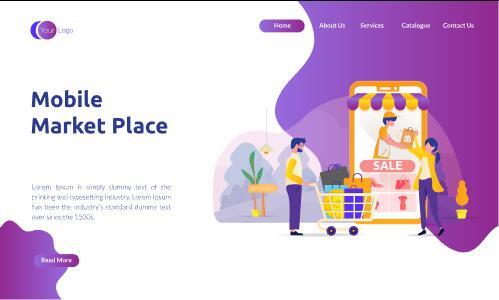 Mobile market place vector free download