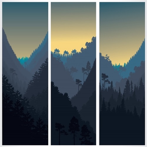 Vertical Scenery Sunset Mountain View Background Vector free download