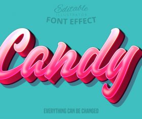 3D editable font effect text illustration vector