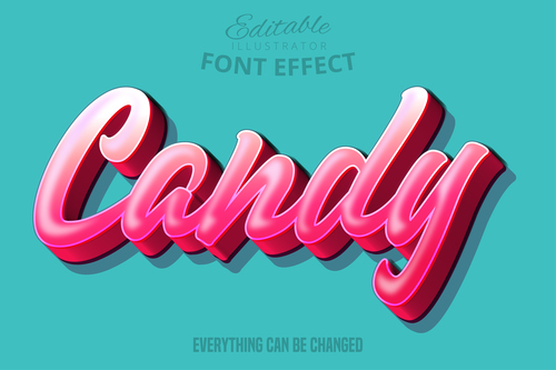 3D editable font effect text illustration vector