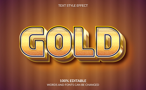 3d gold editable font ffecte text vector