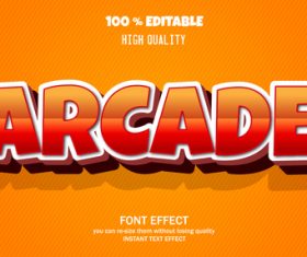 ARCADE editable font effect text vector