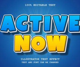 Active now done editable font effect text vector