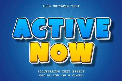 Active now done editable font effect text vector