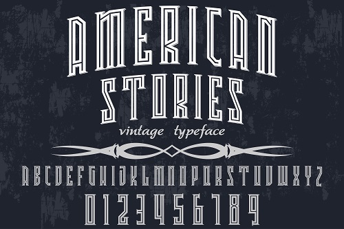 American Stories Vintage Typeface Font Vector