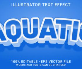 Aquatic editable font ffecte text vector