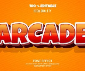 Arcade Editable Text Effect Vector