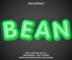 BEAN editable font ffecte text vector