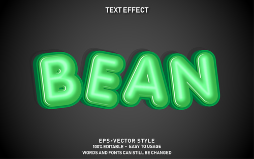 BEAN editable font ffecte text vector