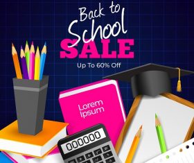 Back To School Sale Background Vector