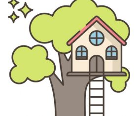 Backyard Tree House vector