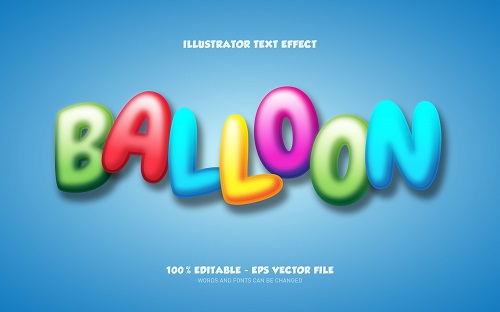 Balloon Text With Sky Blue Background Vector