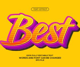 Best editable font effect text illustration vector