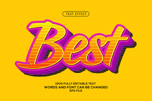 Best editable font effect text illustration vector