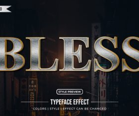 Bless editable font effect text illustration vector