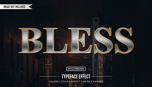 Bless editable font effect text illustration vector