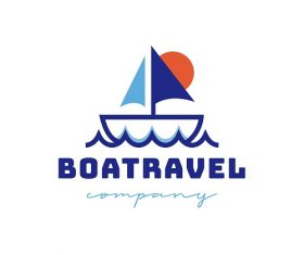 Boat Travel Company Logo Vector
