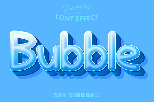 Bubble editable font effect text illustration vector