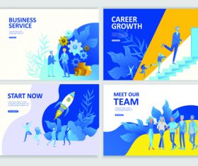 Business flat banner concept illustration vector