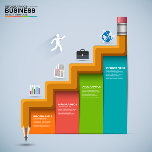 Business stairs Infographic vector
