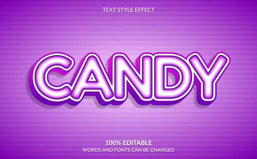 CANDY editable font ffecte text vector