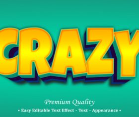 CRAZY editable font ffecte text vector