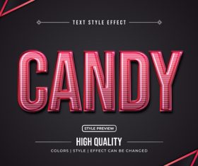 Candy editable font effect text illustration vector